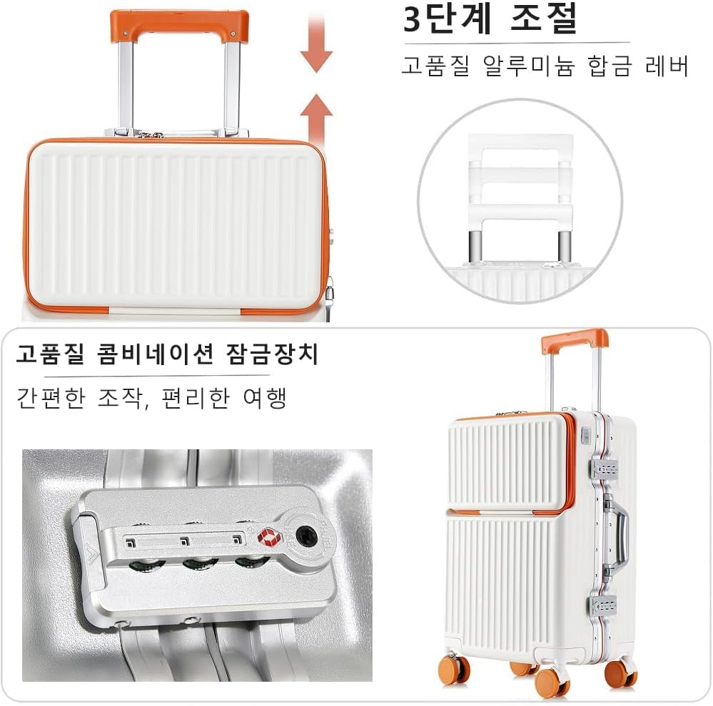 Amazon | [lanbao] アルミフレームスーツケース 多機能フロント